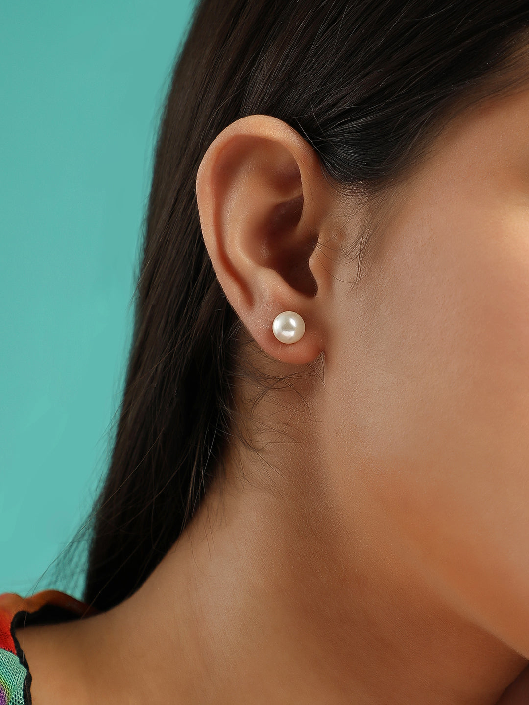 The Jackie Stud Earrings - Pearl White-SOHIER6251