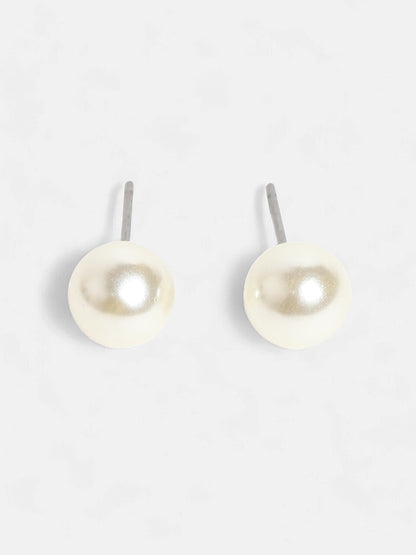 The Jackie Stud Earrings - Pearl White-SOHIER6251