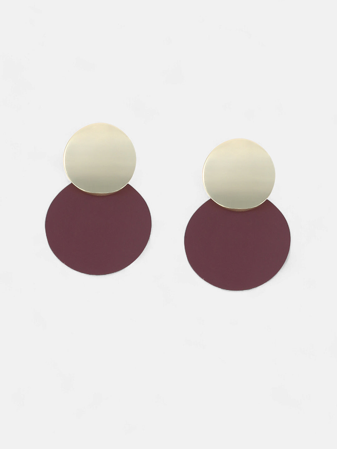 The Circulo Drop Earrings - Wine Red-SOHIER6252