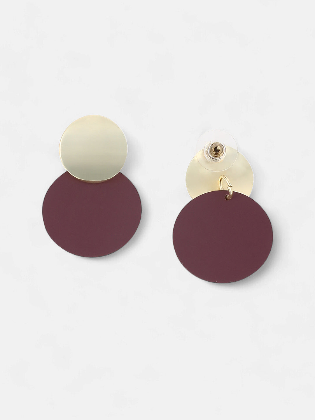 The Circulo Drop Earrings - Wine Red-SOHIER6252