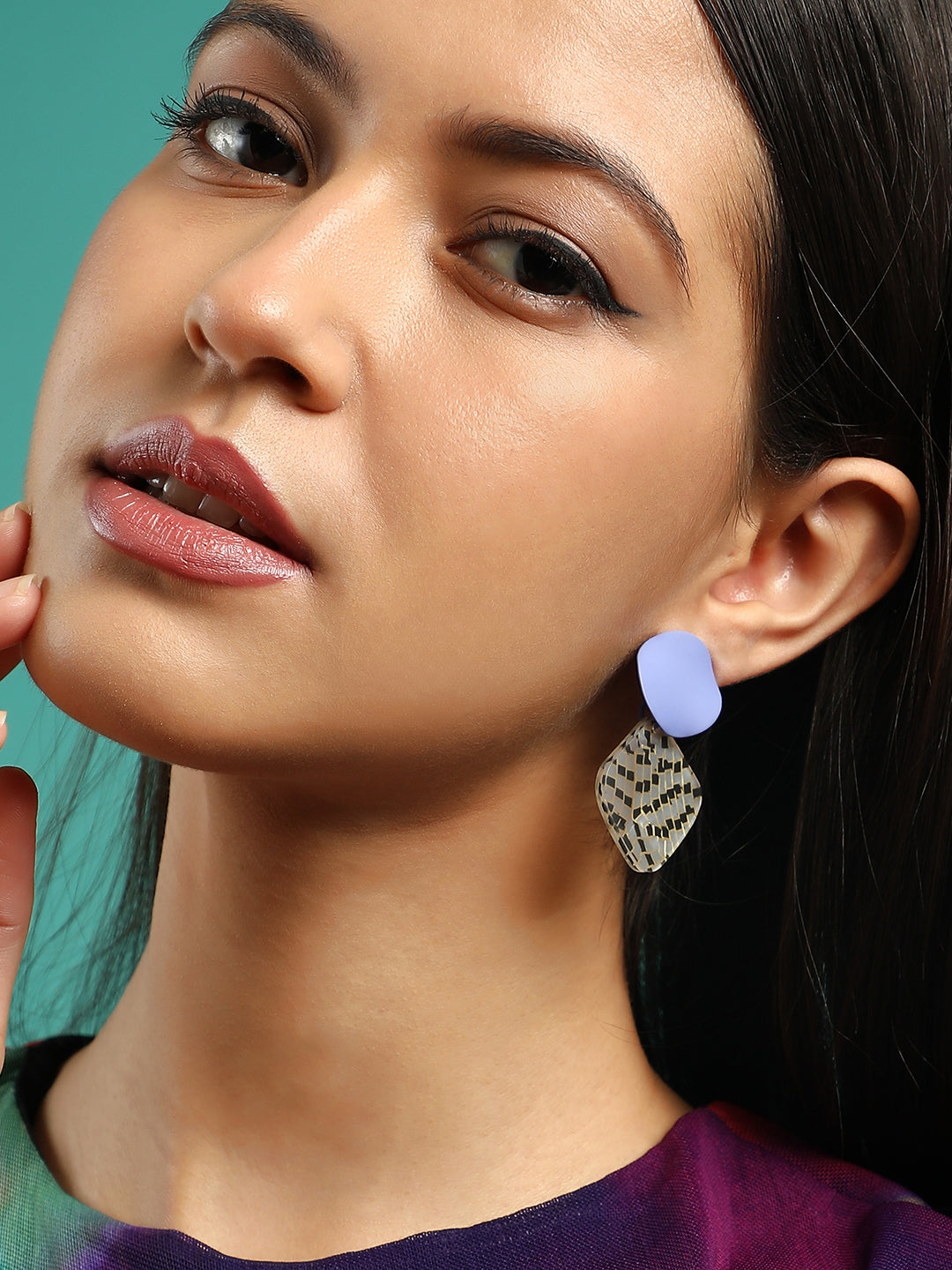 The Mosiac Drop Earrings - Multicolour-SOHIER6260