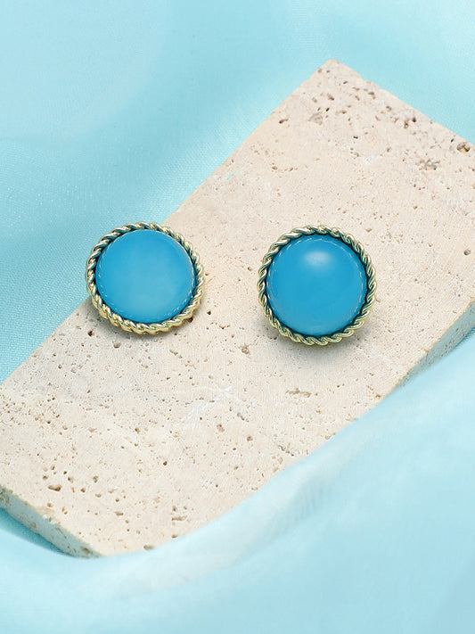 The Santorini Stud Earrings - Azure Blue-SOHIER6261