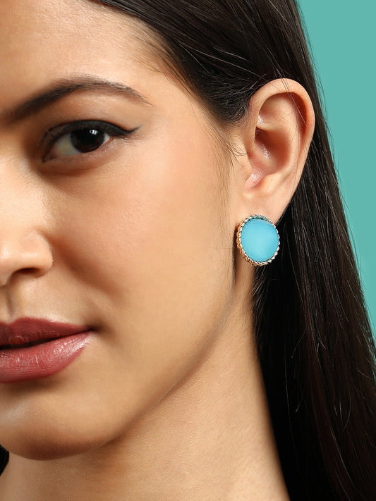 The Santorini Stud Earrings - Azure Blue-SOHIER6261