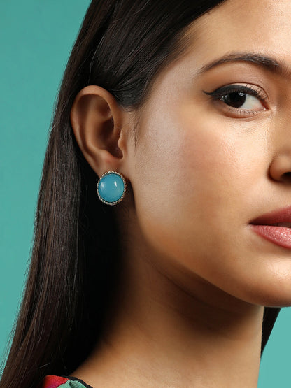 The Santorini Stud Earrings - Azure Blue-SOHIER6261