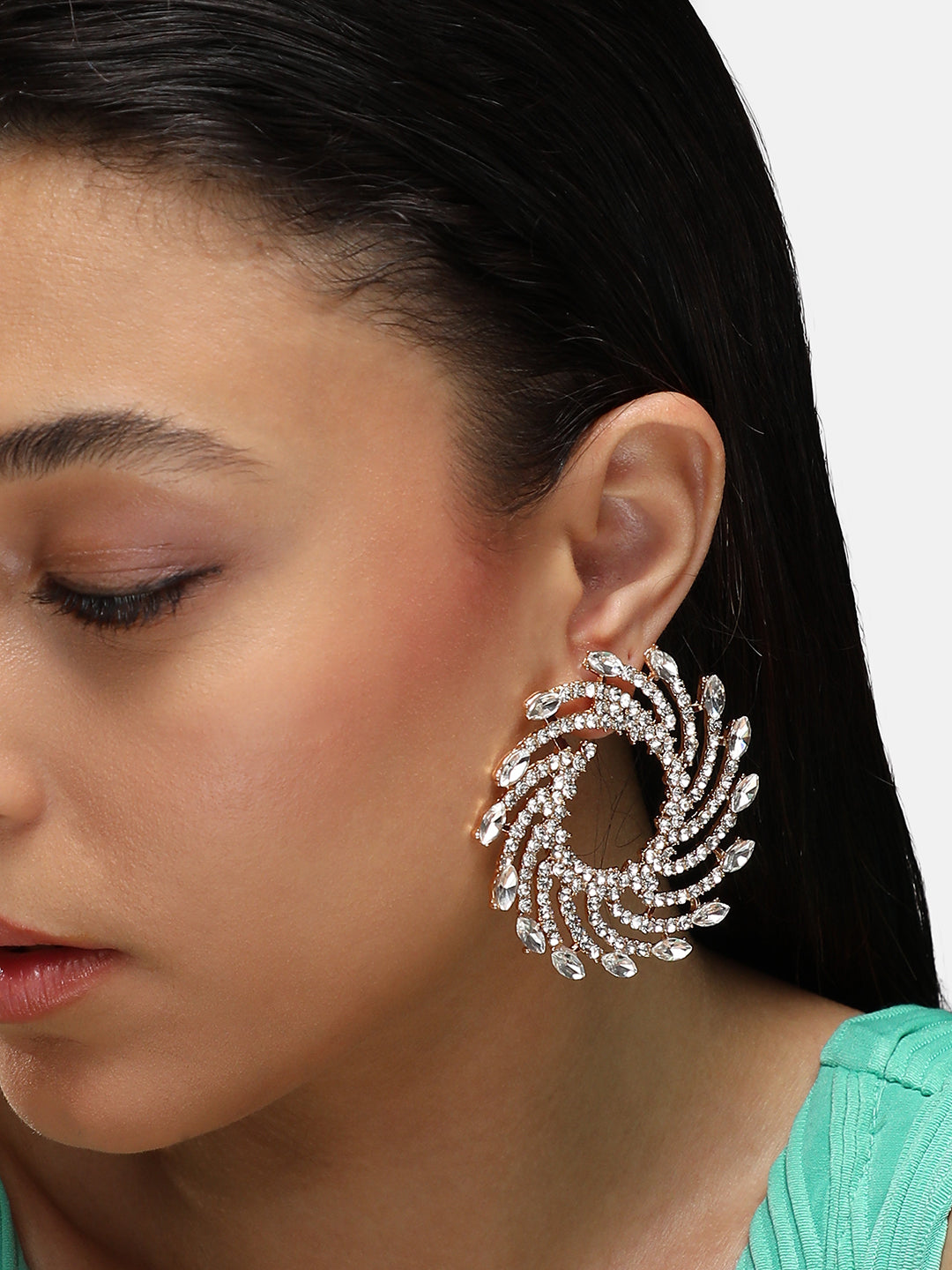 Gold-Plated Alloy Drop Earrings