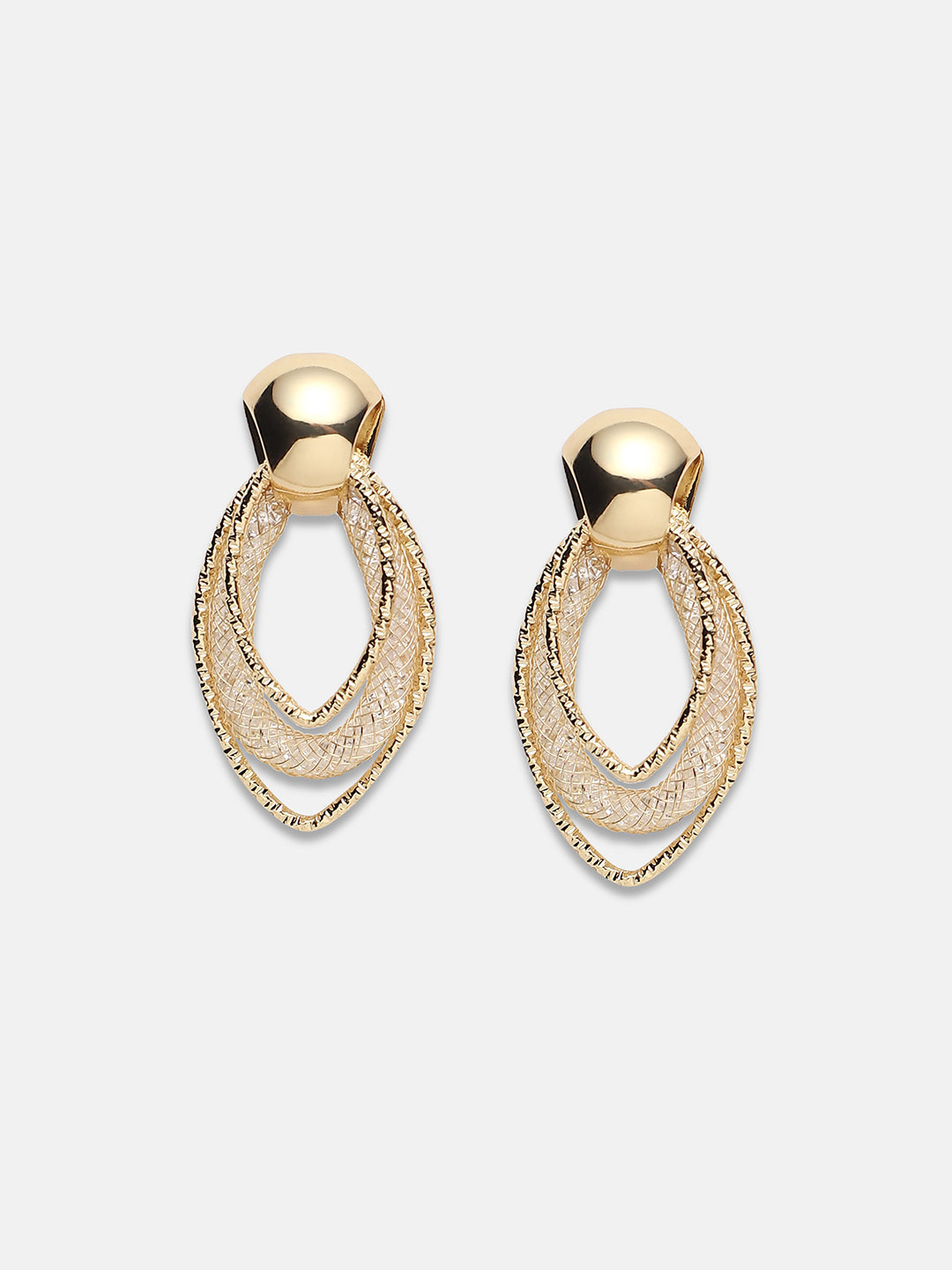 Gold-Plated Alloy Contemporary Drop Earrings