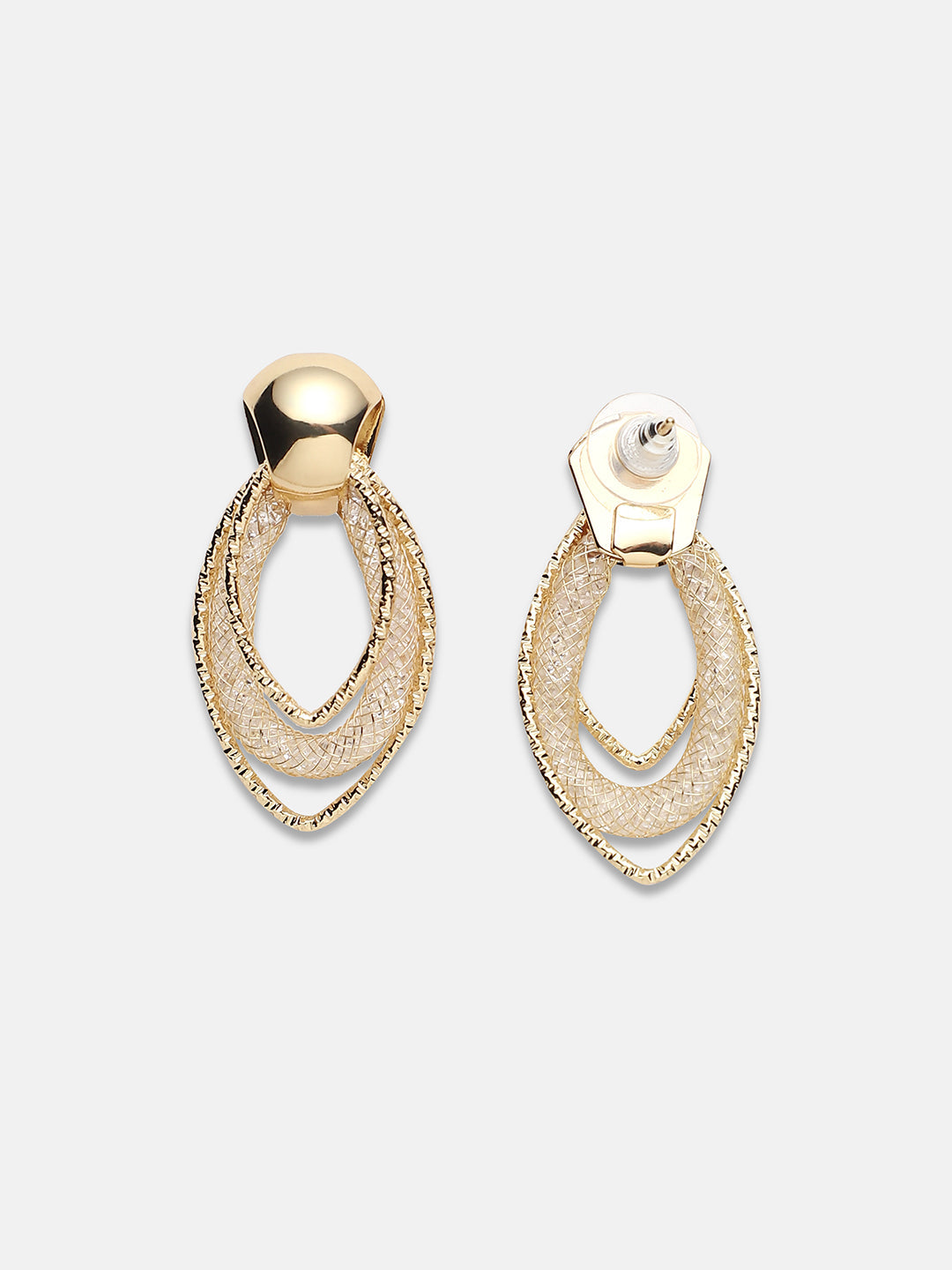 Gold-Plated Alloy Contemporary Drop Earrings