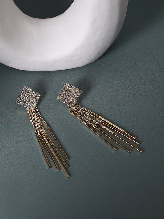 Gold-Plated Alloy Drop Earrings