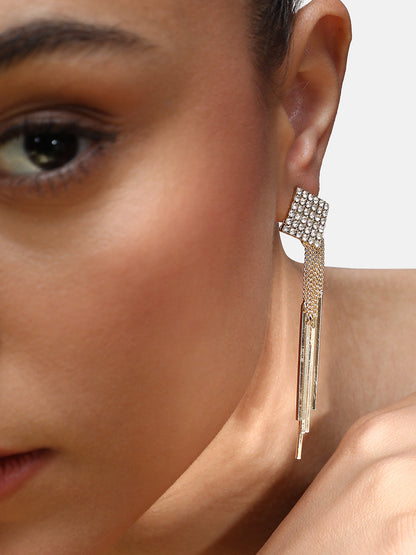 Gold-Plated Alloy Drop Earrings