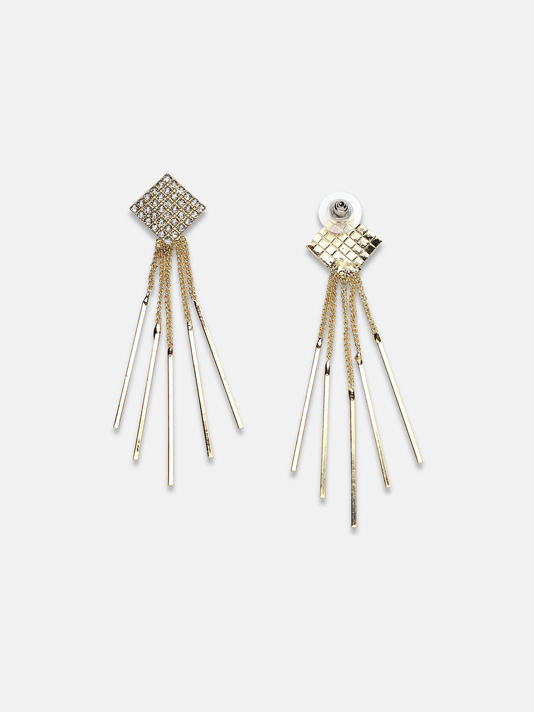 Gold-Plated Alloy Drop Earrings