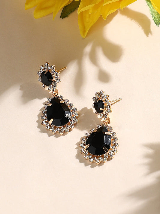Gold-Plated Alloy Drop Earrings