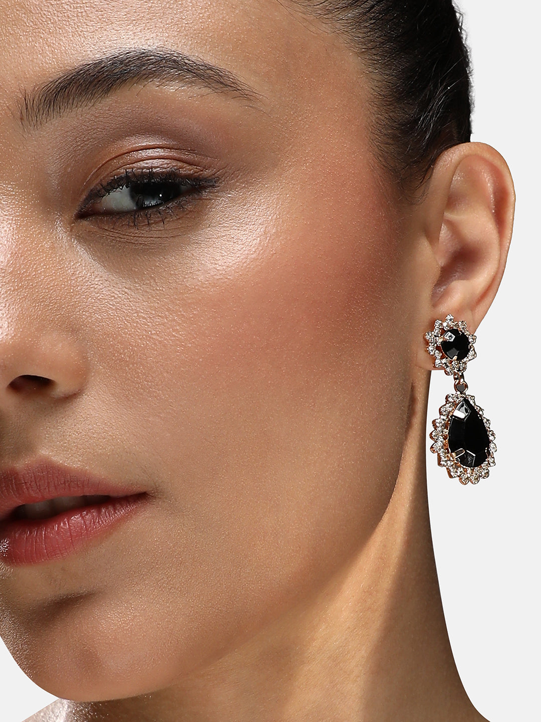 Gold-Plated Alloy Drop Earrings