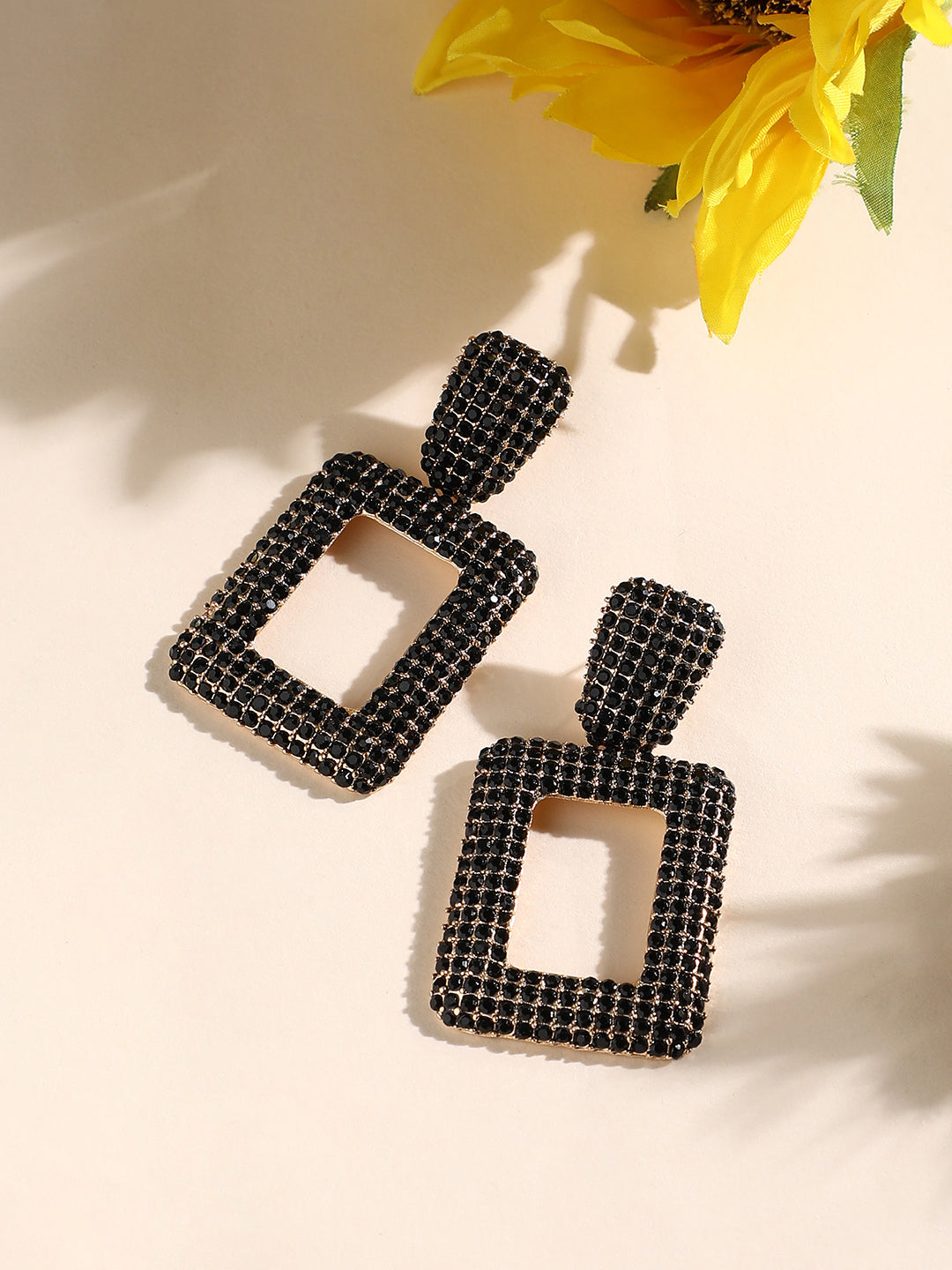 Gold-Plated Alloy Drop Earrings