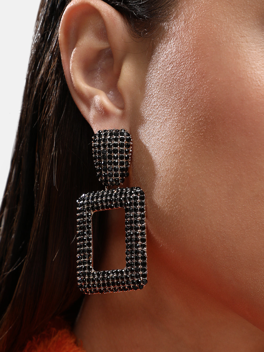 Gold-Plated Alloy Drop Earrings