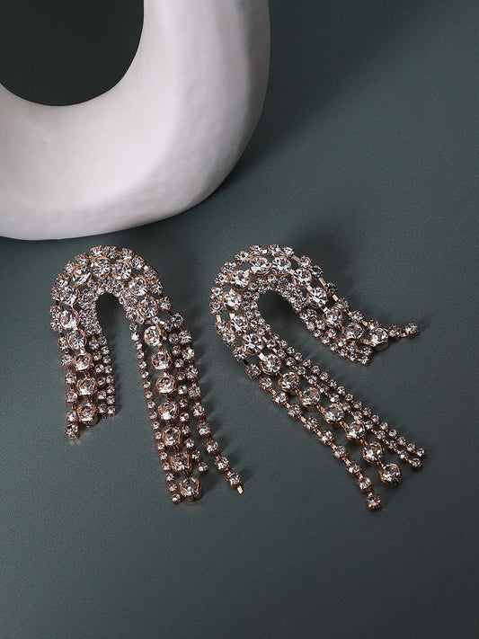 Women's The Asymmetrical Drop Earrings - Crystal Silver