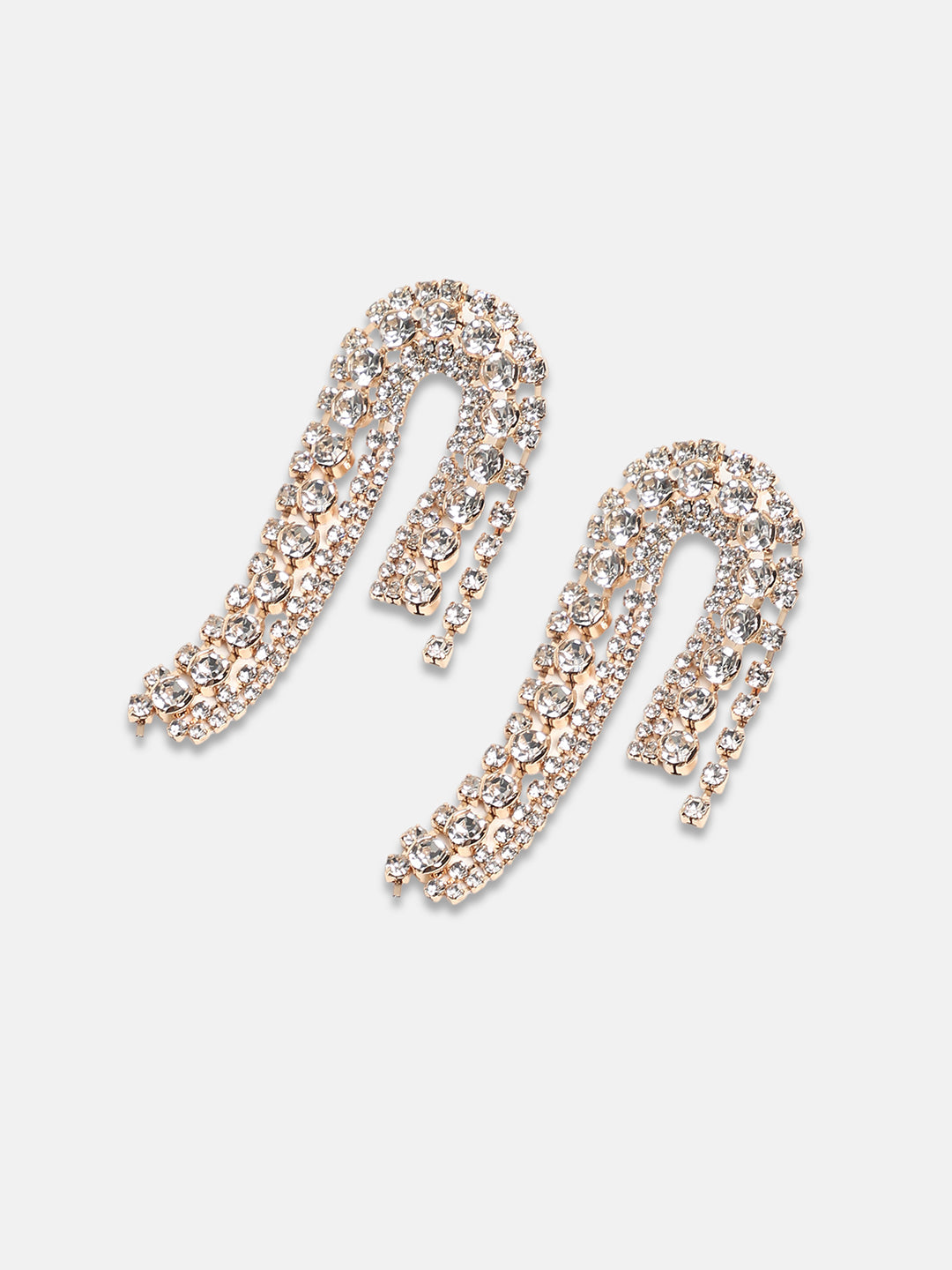 Women's The Asymmetrical Drop Earrings - Crystal Silver