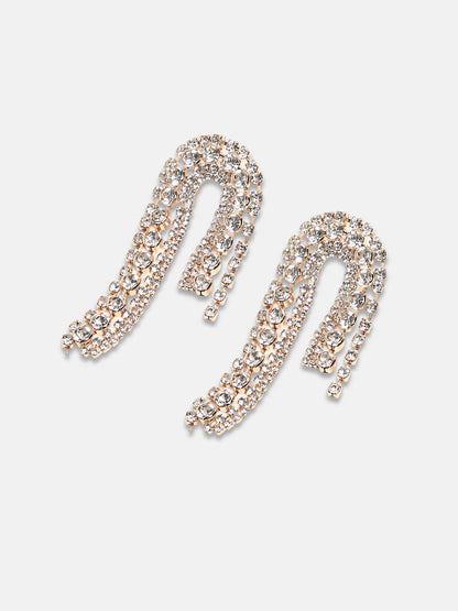 Women's The Asymmetrical Drop Earrings - Crystal Silver