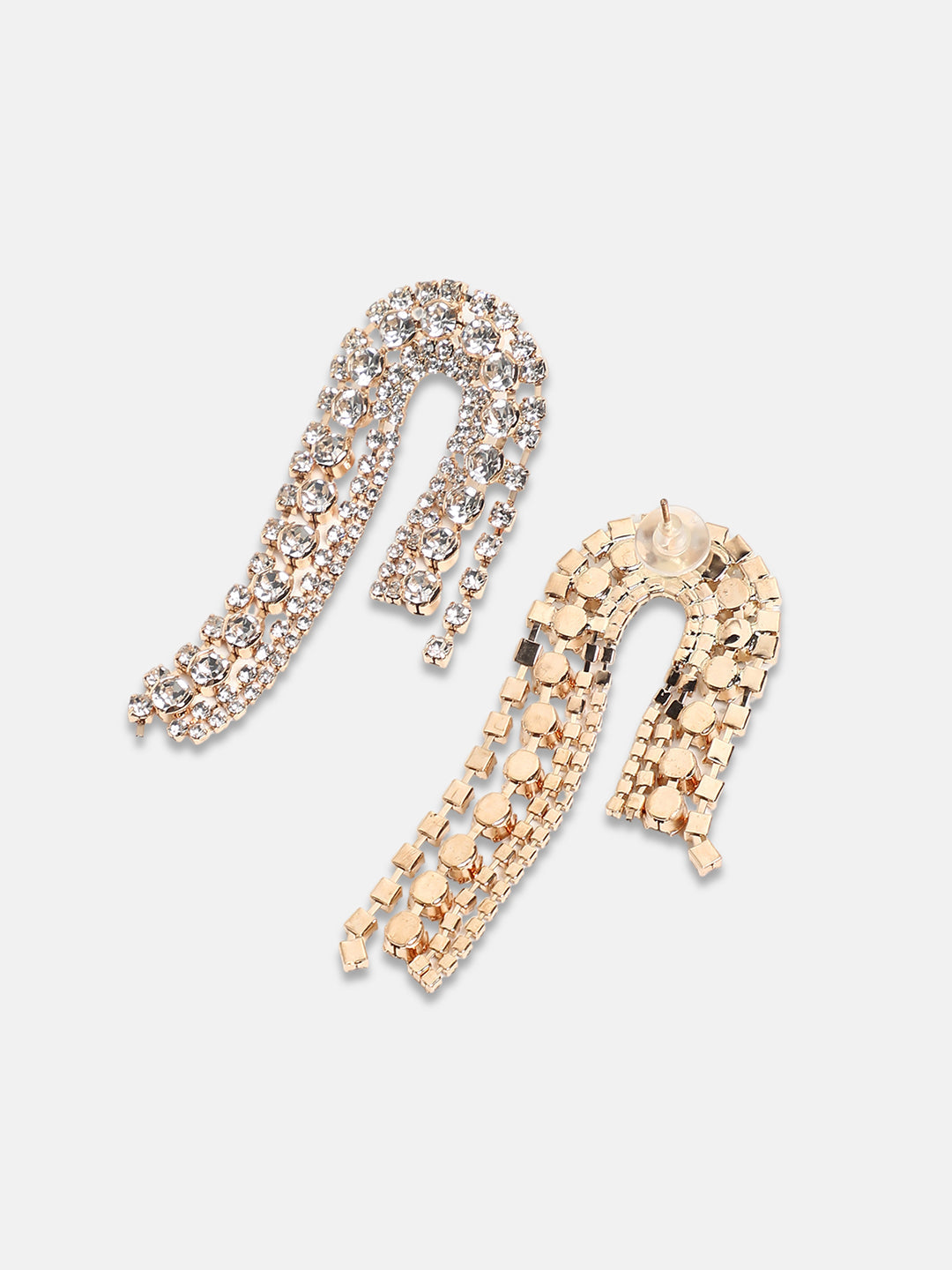 Women's The Asymmetrical Drop Earrings - Crystal Silver