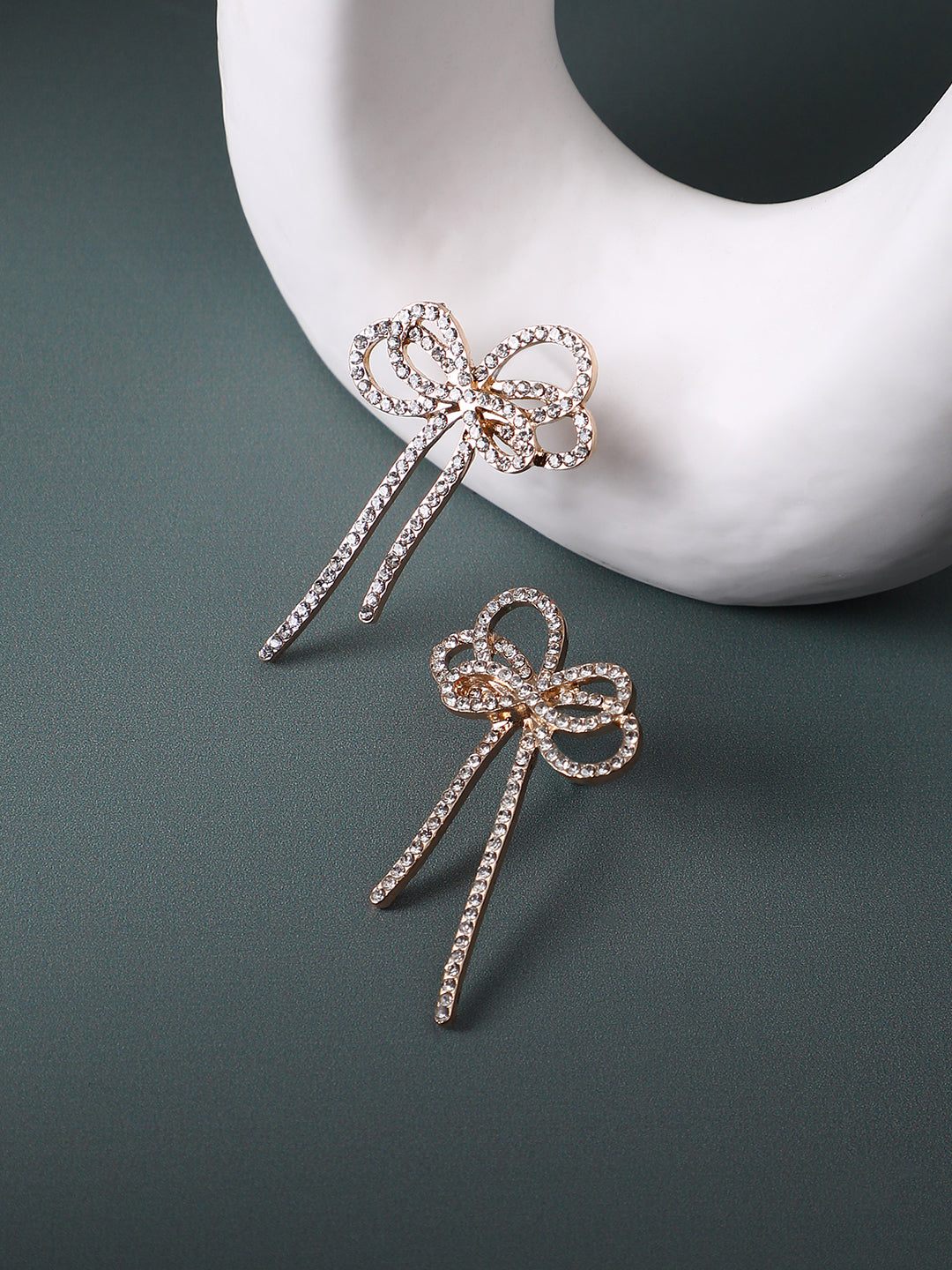 Gold-Plated Alloy Drop Earrings