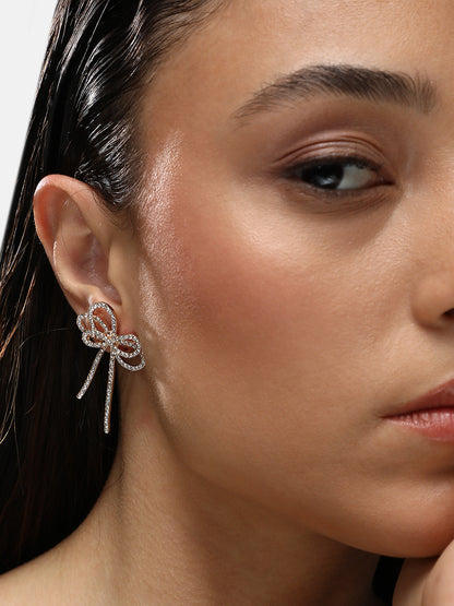 Gold-Plated Alloy Drop Earrings