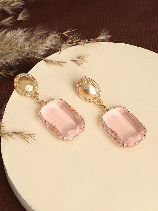 Gold-Plated Artificial Stones Earrings