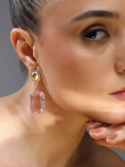 Gold-Plated Artificial Stones Earrings