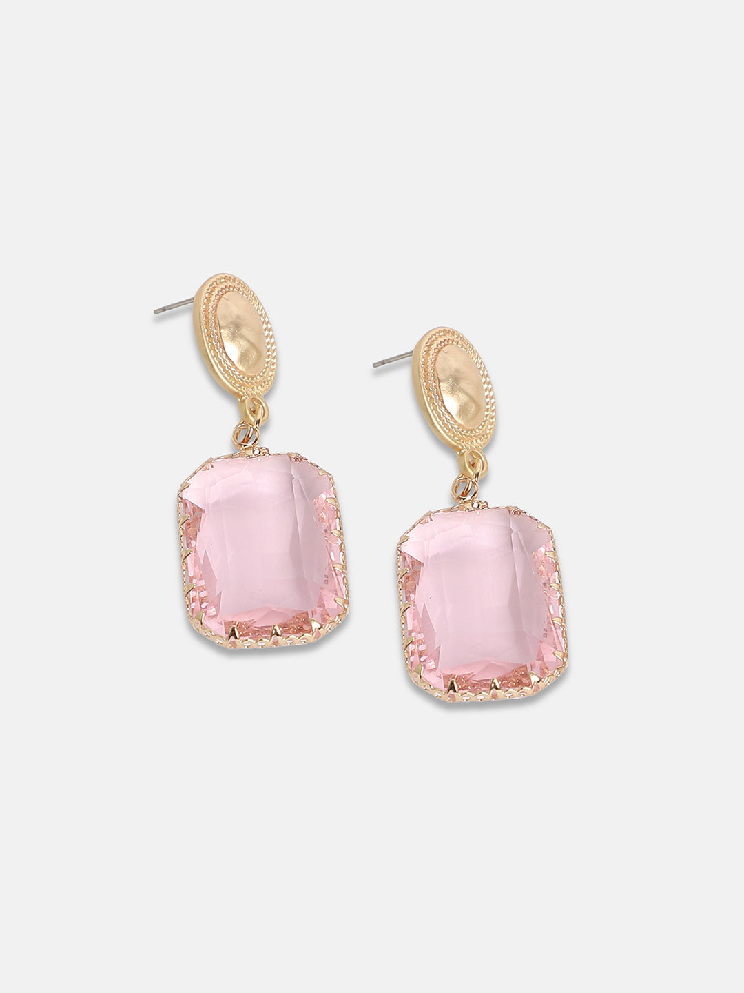 Gold-Plated Artificial Stones Earrings