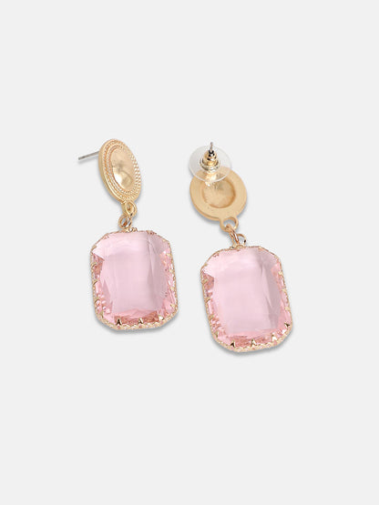 Gold-Plated Artificial Stones Earrings