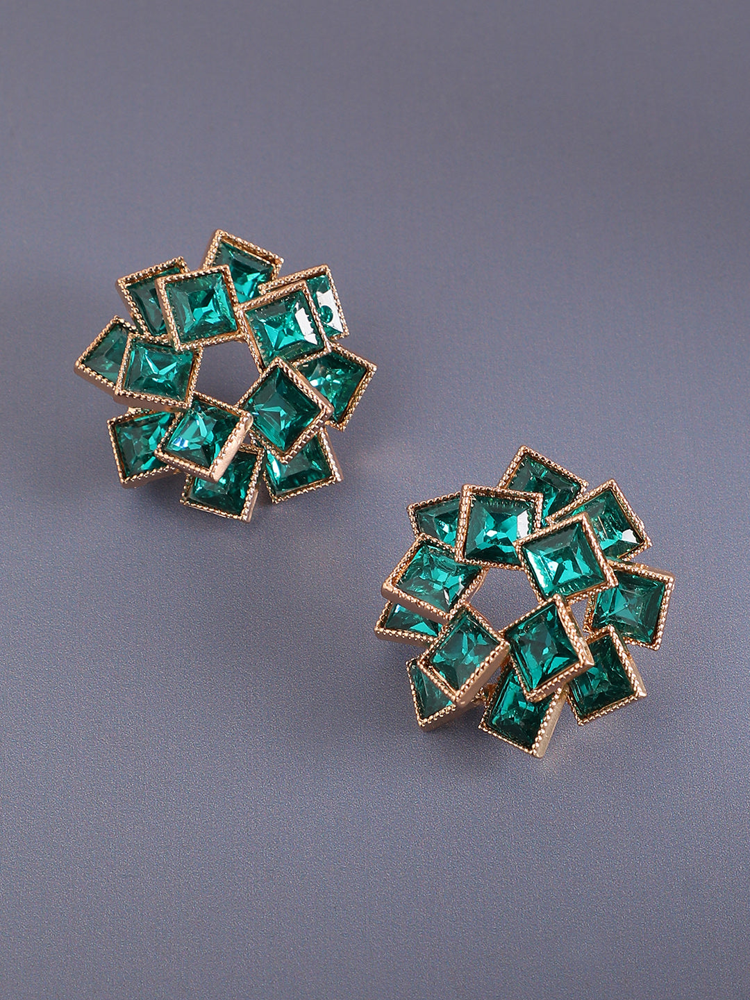 Gold-Plated Contemporary Studs Earrings