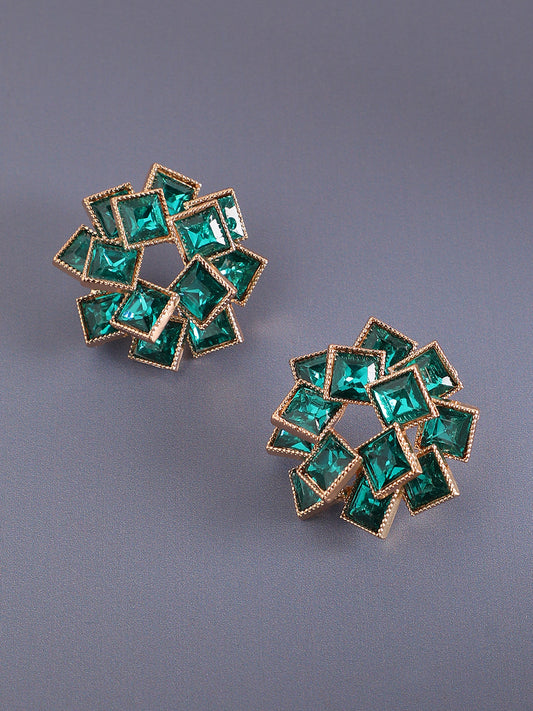 Gold-Plated Contemporary Studs Earrings