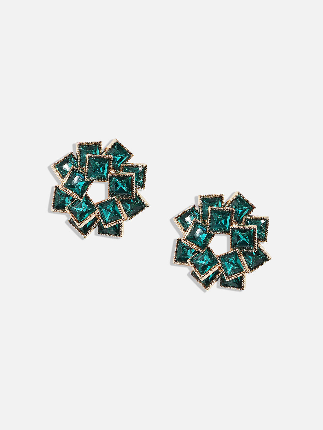 Gold-Plated Contemporary Studs Earrings