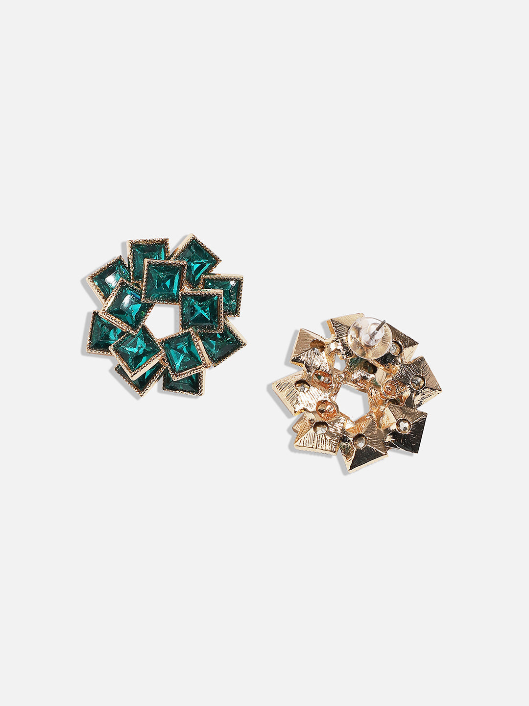 Gold-Plated Contemporary Studs Earrings