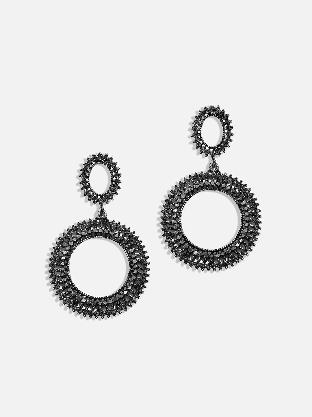 Silver-Plated Contemporary Drop Earrings
