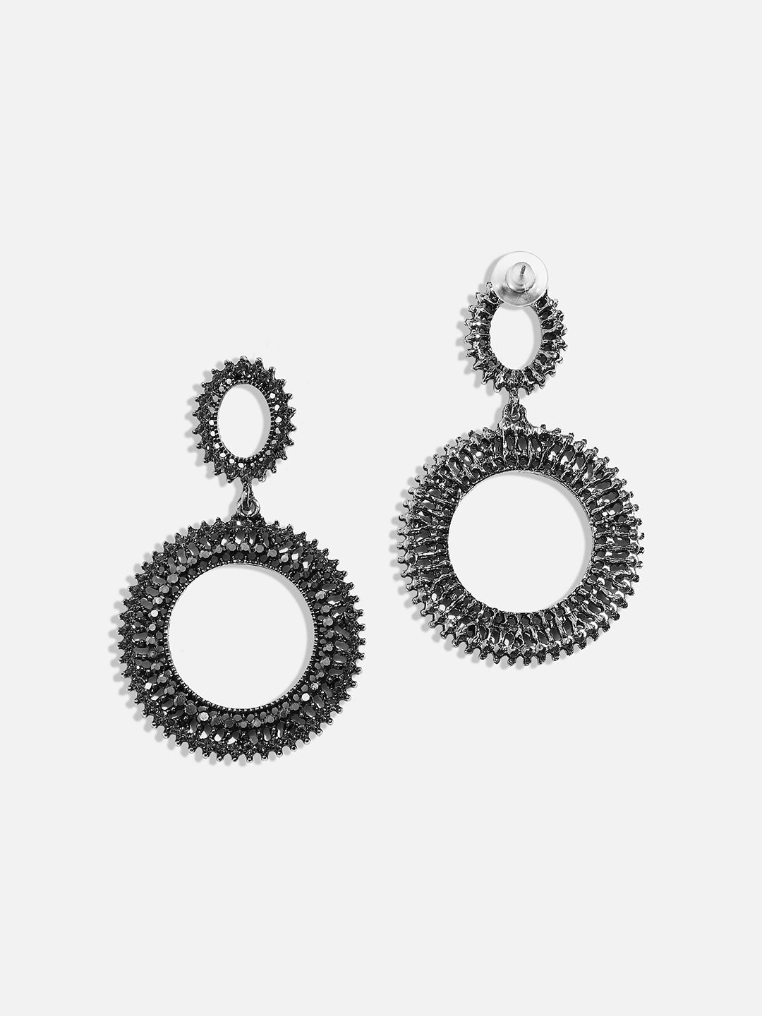 Silver-Plated Contemporary Drop Earrings