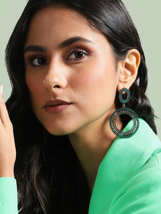 Silver-Plated Contemporary Drop Earrings