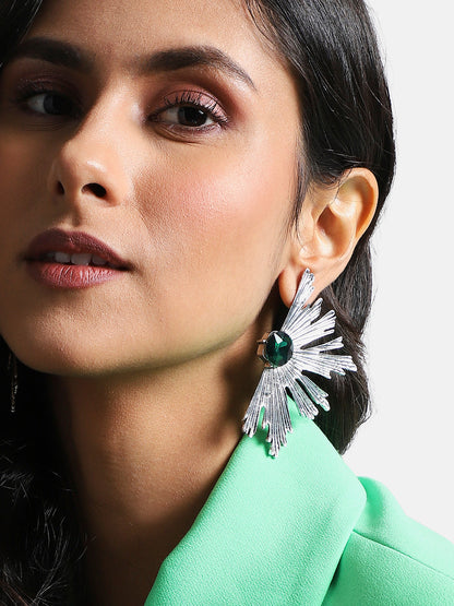 Silver-Plated Oxidised Stud Earrings