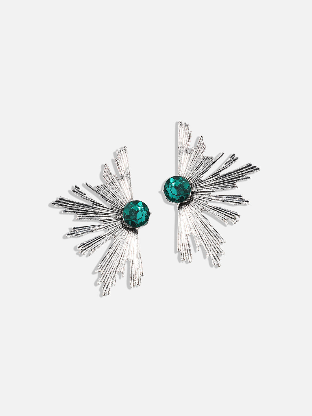 Silver-Plated Oxidised Stud Earrings