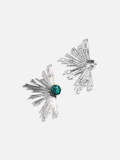 Silver-Plated Oxidised Stud Earrings