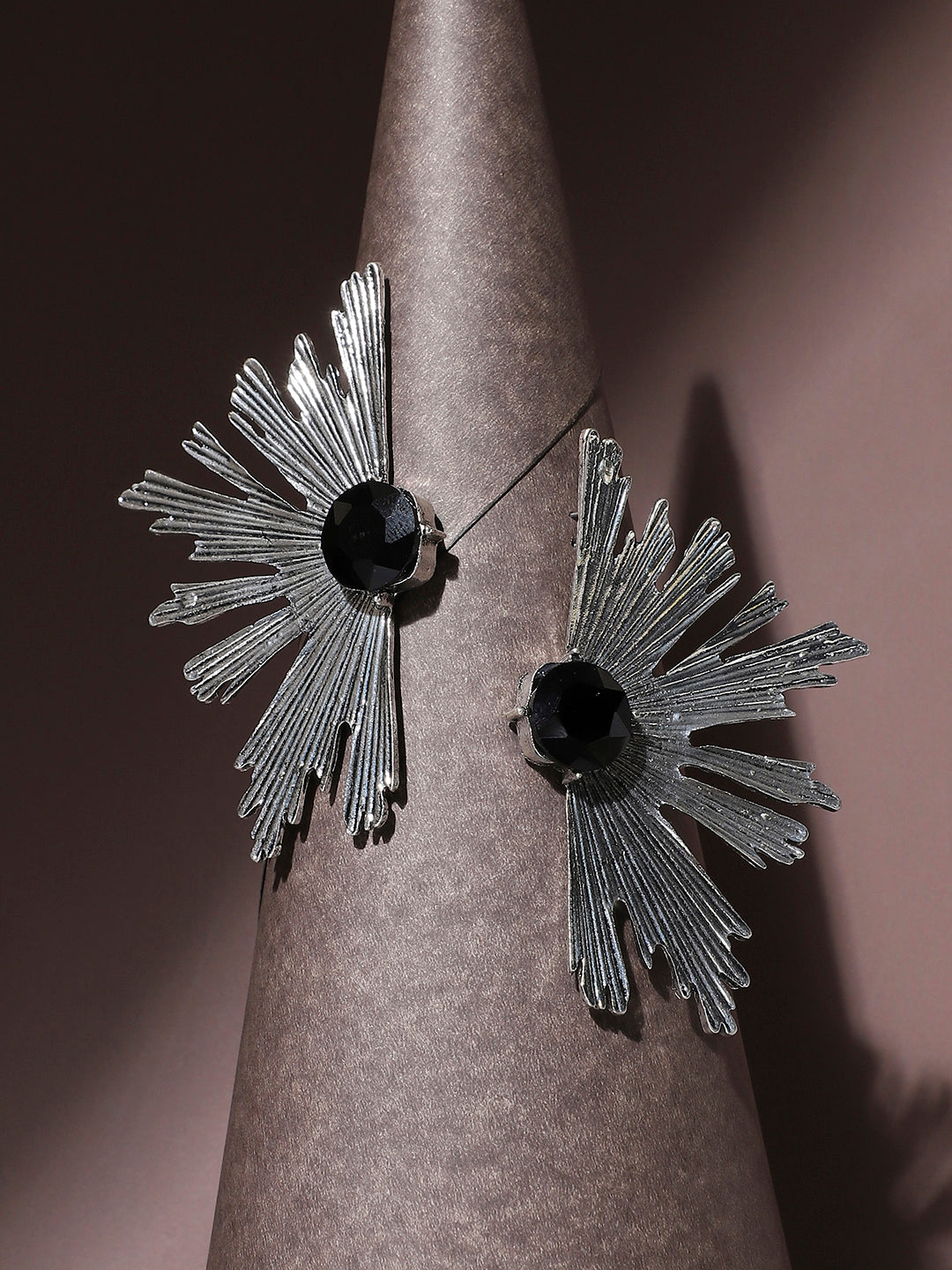 Silver-Plated Contemporary Studs Earrings