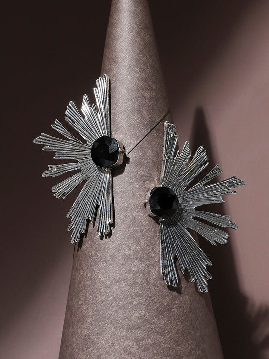 Silver-Plated Contemporary Studs Earrings