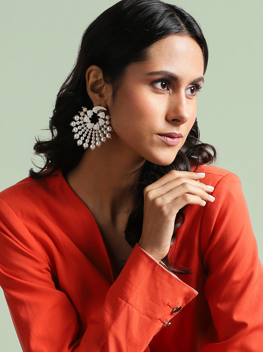 Gold-Plated Contemporary Studs Earrings