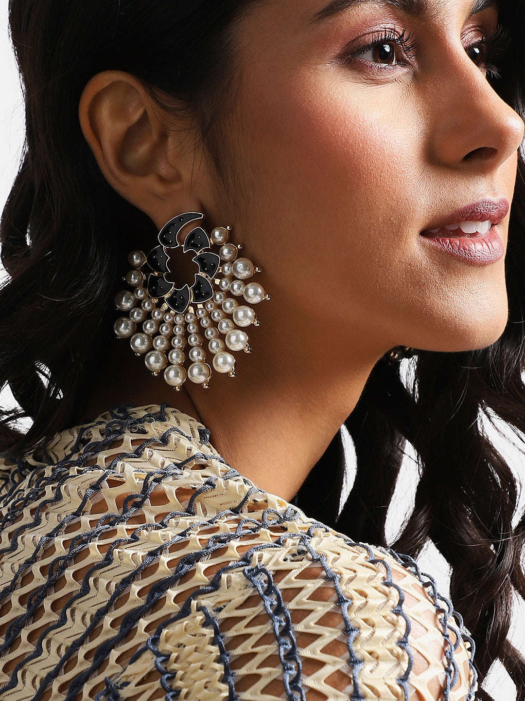 Gold-Plated Contemporary Studs Earrings