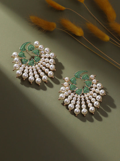 Gold-Plated Circular Shaped Stud Earrings