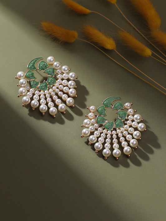Gold-Plated Circular Shaped Stud Earrings