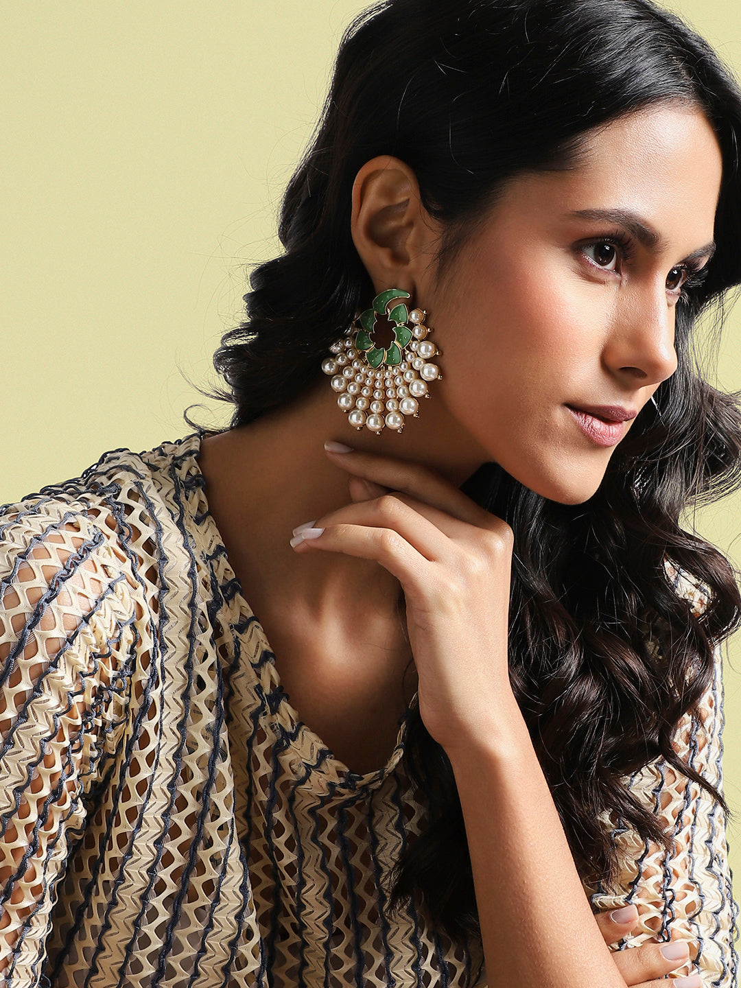 Gold-Plated Circular Shaped Stud Earrings