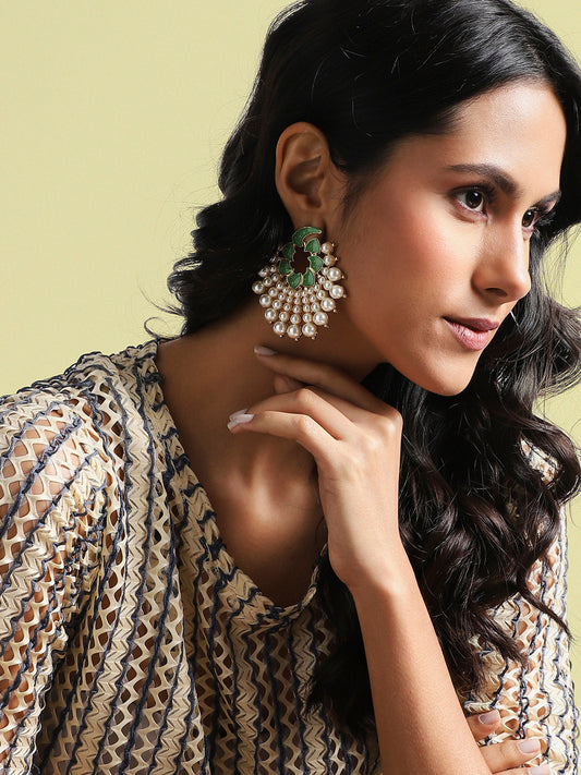 Gold-Plated Circular Shaped Stud Earrings