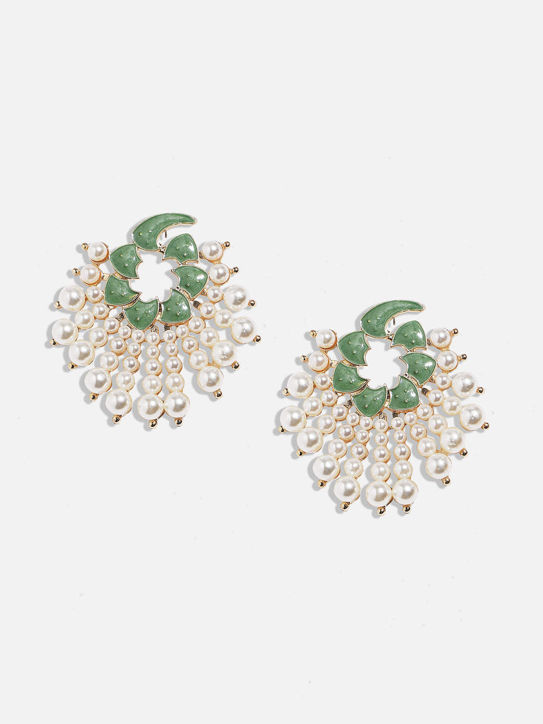 Gold-Plated Circular Shaped Stud Earrings