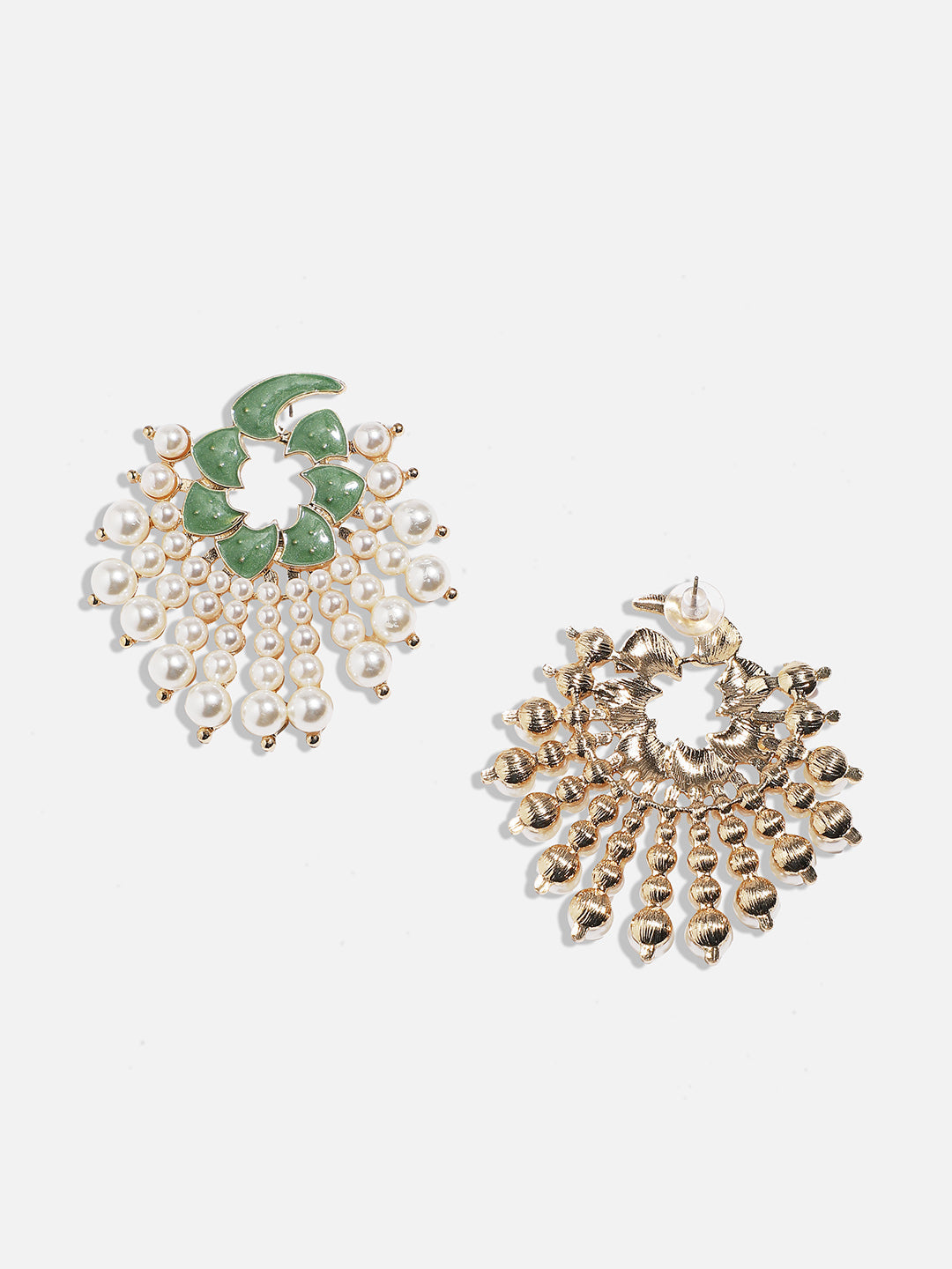 Gold-Plated Circular Shaped Stud Earrings