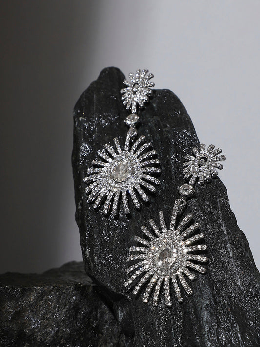 Silver-Plated Drop Earrings
