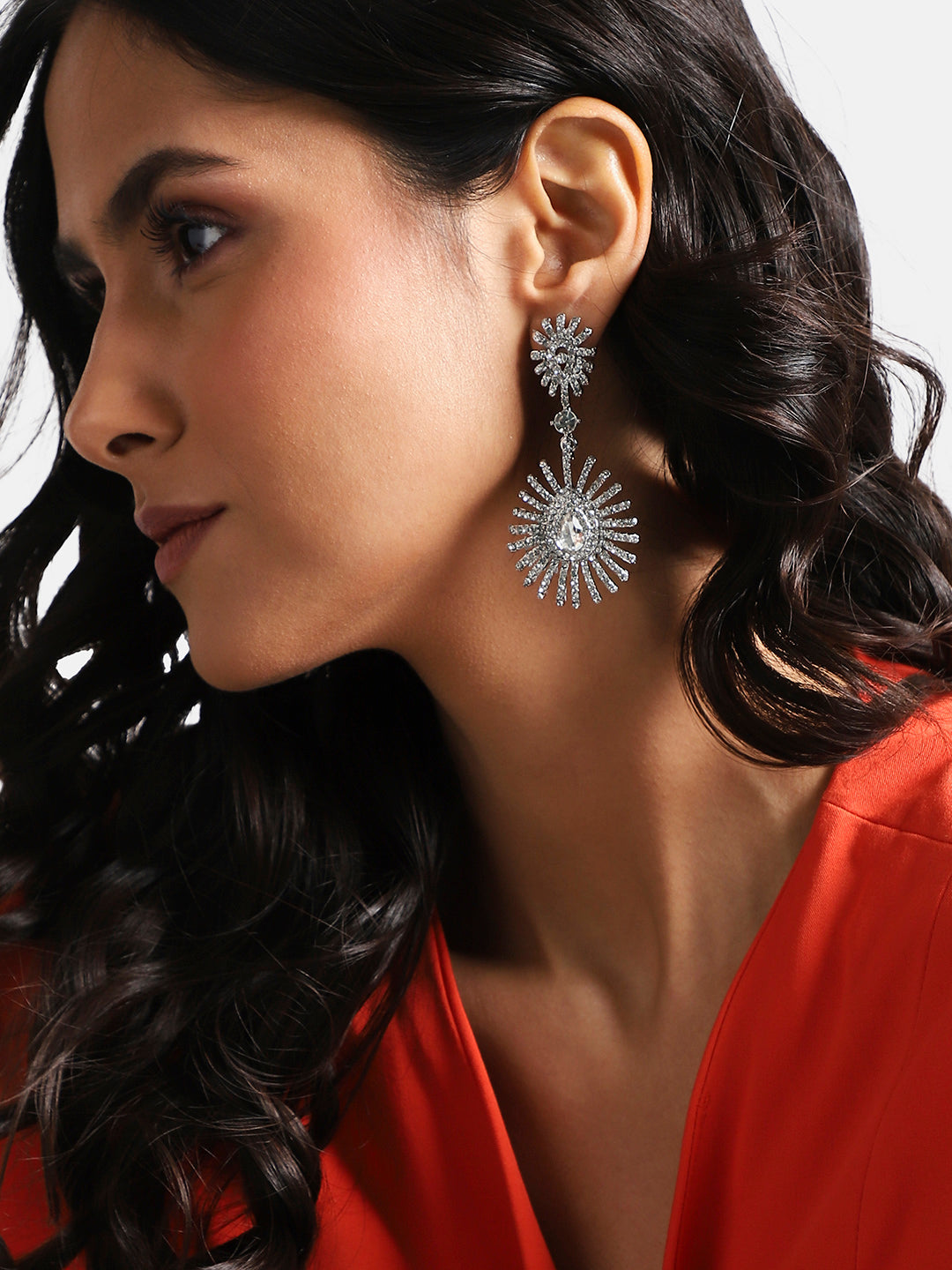 Silver-Plated Drop Earrings